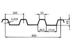 Plech VSŽ 11081 š. 80 cm d. 6 m tl. 0,8 mm v. 50 mm Zn