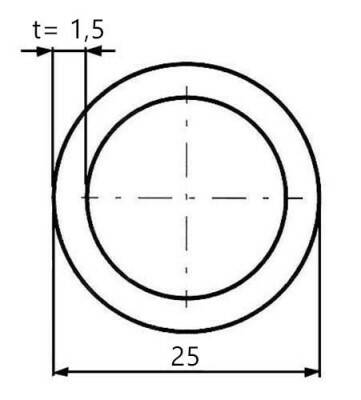 Trubka konstrukční 25 x 1,5 mm