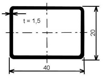 Jekl obdelníkový 40 x 20 x 1,5 mm