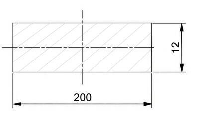 Plochá ocel široká 200 x 12 mm válcovaná