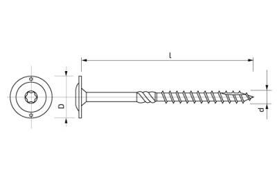 Vrut s talířovou hlavou na torx – 6 × 140 mm Zn